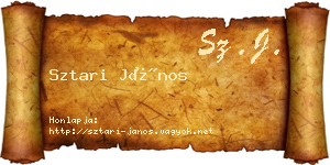 Sztari János névjegykártya